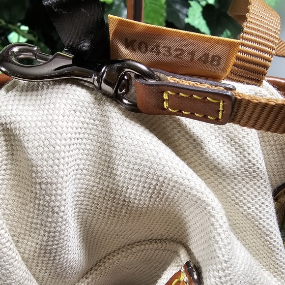 Dooney & Bourke Tote Bag DB Monogram & Vachetta Leather Signature Purse - Picture 10 of 16